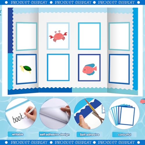 90 Pcs Science Fair Board Supplies Trifold Poster Boards, Ocean - color: Ocean