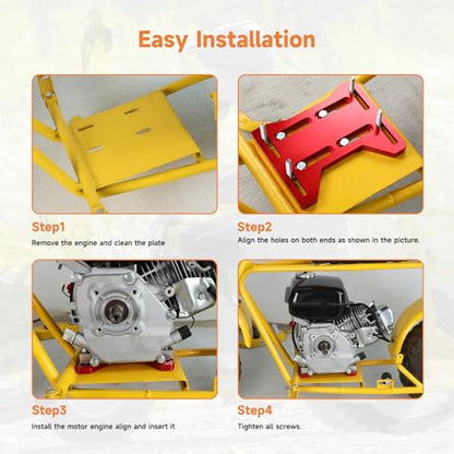 FVRITO Mini Bike Engine Mount Plate Compatible with Predator 212 224cc 97cc Coleman CT200U BT200X CC100X, Engine Motor Mounting Plate Bracket for Baja DB30 MBX10 GX160 Clone Engine Minibike Parts Red - size: Red