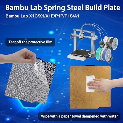 Tinytrees Build Plate for Bambu Lab P1S P2S A1 X1C X1 X1E P1P: Smooth PEI H1H Carbon PET PEO PEY Sheet Bed Plate P1S Build Plate for 3D Printing Hobbyist, 257 X 257mm - style: Smooth PEO+Textured PEI
