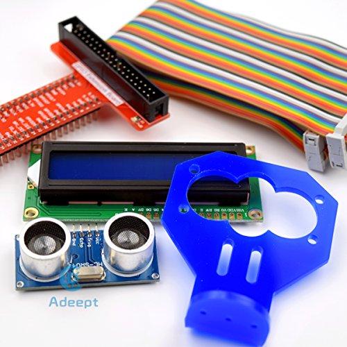 Adeept Ultrasonic Distance Sensor Starter kit for Raspberry Pi 4 3 RPi 2 Model B+ B, LCD1602, Motor, 160 Items, and Python Code, Learn Electronics Programming for Beginners with Detailed Tutorials