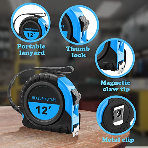 Xinnun 20 Pieces Tape Measure 12 ft, Easy Read Measuring Tape Bulk