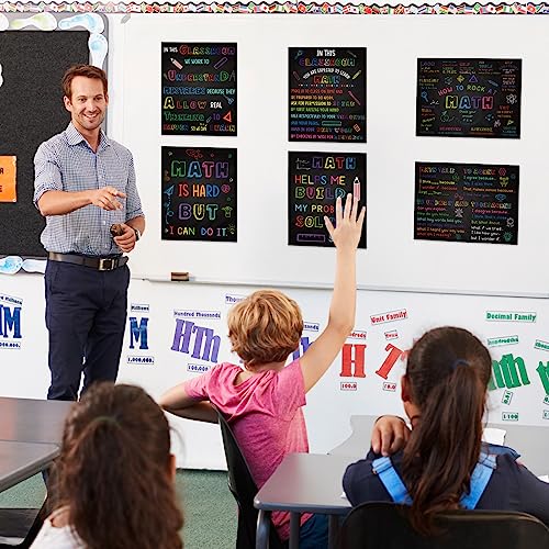 Faccito 12 Pcs Math Poster for Classroom Wall 10x12, Blackboard, Black - color: Black, style: Blackboard