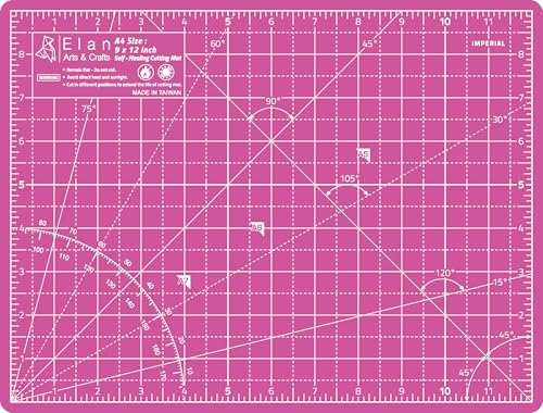 Elan Cutting Mat A4 Pink & Purple, Self Healing Cutting Mat 9x12 Inch, 5-Ply Craft Board Pink, Hobby Board for Crafts 9x12 Inch