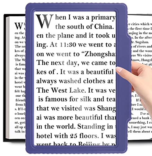 5X Full-Page Magnifying Glass for Reading, Handheld Lightweight Magnifier - color: Blue