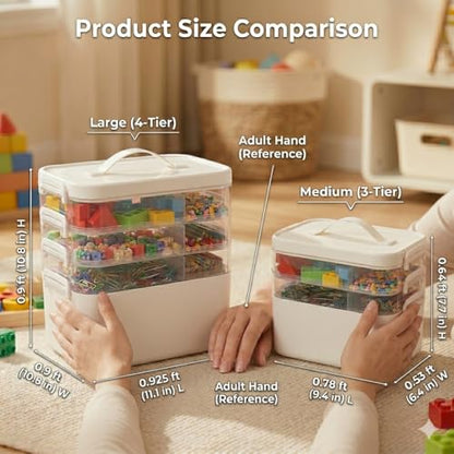 Large 3-Tier Art Supply Storage Organizer with Removable Trays - color: Large-3 Layer