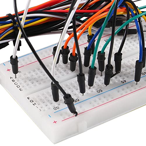Breadboard Kit with Power Supply Module 2pcs 830 Point 2pcs 400 Point Solderless Breadboards 130pcs Flexible Jumper Wires 2pcs 9V Battery Clip Connector T-Type for Raspberry Pi