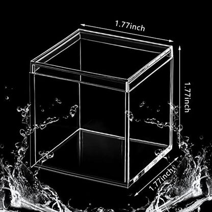 8 Pcs Clear Acrylic Box with Lid, 1.77 x 1.77 x 1.77 Inch, Classic Style - size: 1.77 x 1.77 x 1.77 Inch, style: Classic style