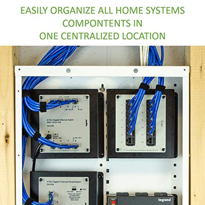 On-Q 42" Structured Media Enclosure with Hinged Cover Lock, 20 Gauge CRS, Versatile Mounting - size: 42 inch