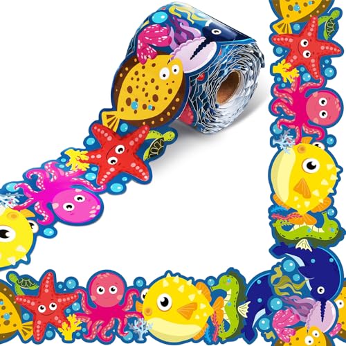 Outus 68 Feet Ocean Bulletin Board Borders - size: 2.99 Inches, style: Ocean