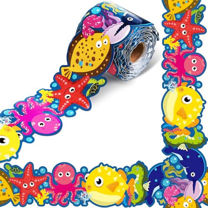 Outus 68 Feet Ocean Bulletin Board Borders - size: 2.99 Inches, style: Ocean