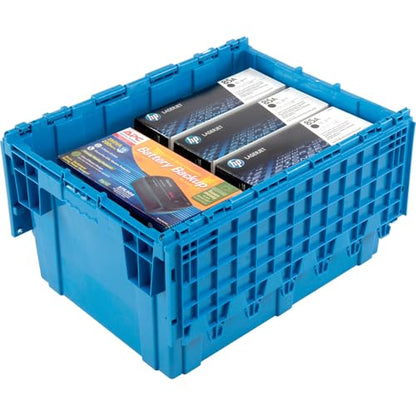 Global Industrial Plastic Distribution Container With Hinged Lid, 3.8 Cu.