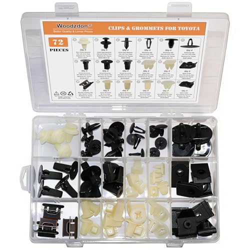 Woodzdon 72pcs Hood Insulation Retaining Clip Fender Liner Screw Grommet - size: 8 Size 72pcs