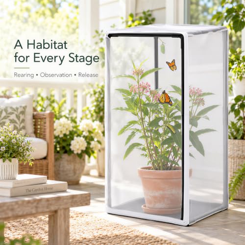 Kingrol 31-Inch Butterfly Habitat Cage, Mesh Enclosure for Caterpillars
