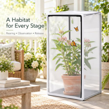 Kingrol 31-Inch Butterfly Habitat Cage, Mesh Enclosure for Caterpillars