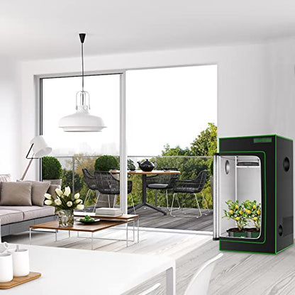 4x2 Grow Tent, 48"x24"x60'' High Reflective 600D Diamond Mylar Canvas with Observation Window and Floor Tray for Hydroponic Indoor Plant Growing - size: 48"x24"x60"