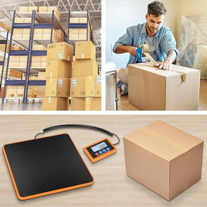Fuzion Shipping Scale, 440LB x 10g Accurate Digital Postal Scale, Hold/Tare - color: Black&Orange