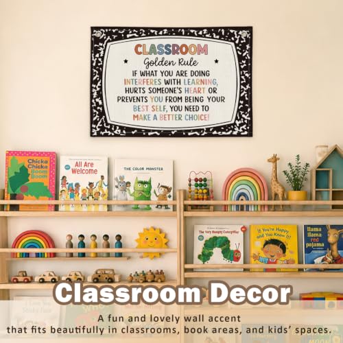 Composition Notebook Classroom Golden Rule Decor Banner - color: 02-Classroom Golden Rule - Composition Notebook