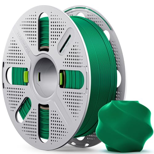 PLA Basic, Pre-Dried Filament with Quick-Swap Reusable Spool 1kg (2.2lbs), 1.75mm 3D Printing Filament, Compatible with Bambu Lab 3D Printers – Mistletoe Green - color: Mistletoe Green With Spool, size: With Spool