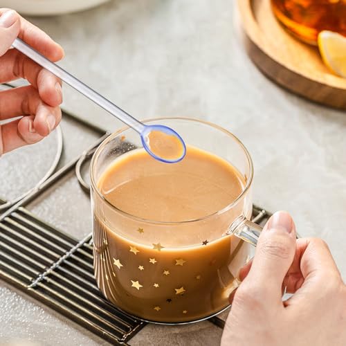 CLISPEED Glass Spoons Soda Stirrers Six Piece Long Handle Set