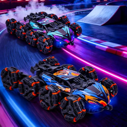 NEXBOX Cool 8 Wheels Hand Controlled RC Stunt Car Toys, Xmas Gifts and Birthday Presents for Kids, Gesture Sensing Remote Control Cars for Boys Age 6 7 8-10 11 12 Year Old - color: Purple