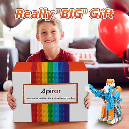 Apitor Robot S Robot Building Kit, 10 in 1 Programmable APP RC Airplane Robotics Coding Kit, Includes Large Storage Organizer with Sorting Plate, Birthday Gifts for Boys Girls Aged 7-12 (389 Pcs) - style: Robot S(Storage)