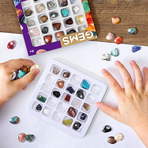 Gamerside Rock Collection 25 Mineral Rocks Gemstones for Kids 6-12 - color: 25 Rocks