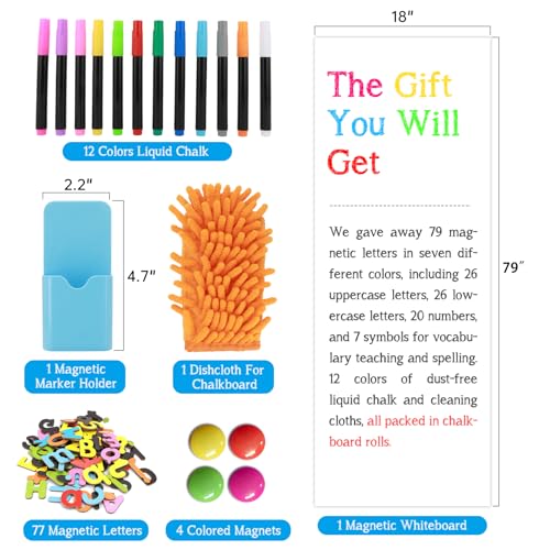 Magnetic Whiteboard Contact Paper 79" x 18" Self-Adhesive Wall Sheet Kit - color: White 1pc, size: 79"W x 18"H