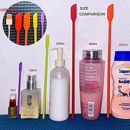 Mini Silicone Spatula Set- Small Rubber Spatula for Makeup- Thin Jar Scraper for Kitchen(4 PACK) (Mix)