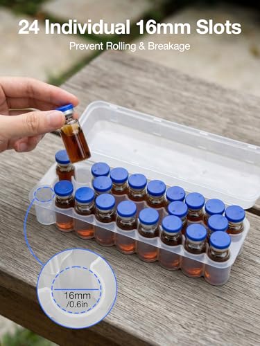 SUNMON 24-Slot Peptide Case for Fridge, 3ml Vial Storage Case for Refrigerator, 3ml Insulin Vial Holder for Diabetic Care (2 Pcs) - size: 3ml-24 Slot 2 Pcs