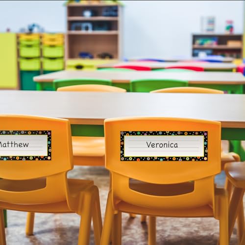Creative Teaching Press Dots on Black Name Plates (4499), Multi/Black, 3-1/2 X 9 in - color: Dots on Black