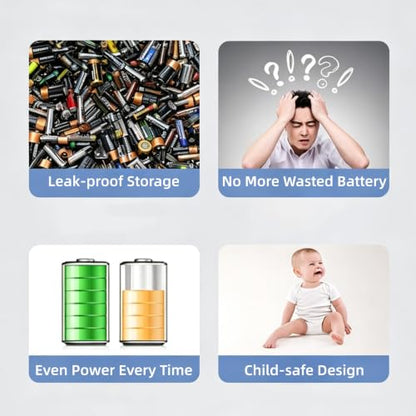 20 AA AAA Battery Storage Organizer Box Container with Tester