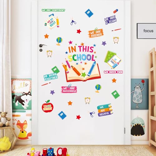 LHIUEM in This School Wall Stickers Positive Affirmations Window Cling - color: School