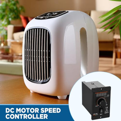 Sabary 6 Piece 12v 12rpm Dc Worm Gear Motor Kit with 20a Pwm Speed Controller for Forward and Reverse Control, High Torque Self-Locking Motor for DIY Automation, Robotics(Digital Display Controller) - style: Digital Display Controller