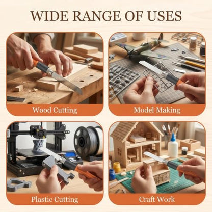 8-Blade Hobby Saw & Knife Set, Mini Hand Saw for Model Crafts