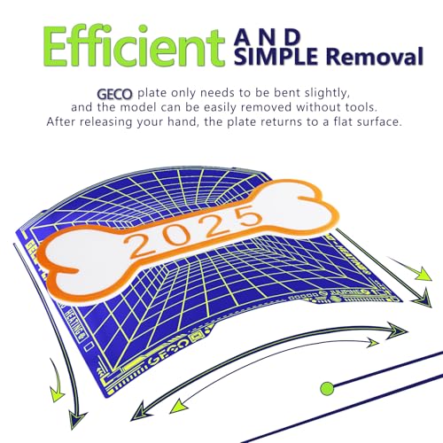 JUUPINE H2D/H2S Build Plate Geco Plate,355x346MM PLA Cold Plate (No Heating) Energy Saving 0℃ Printing Flexible Removable Spring Steel Hot Bed No Glue Required for Bambu Lab H2D/H2S 3D Printer - size: 355x346mm (for H2D)