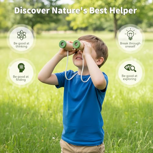 Binoculars for Kids Bird Watching|Hiking|Camping 4 5 6 7 8 Year Old Girl Boy Halloween Birthday Gifts Outdoor Learning Toy