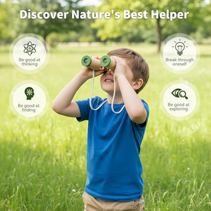 Binoculars for Kids Bird Watching|Hiking|Camping 4 5 6 7 8 Year Old Girl Boy Halloween Birthday Gifts Outdoor Learning Toy
