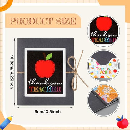 ReliThick Teacher Appreciation Gift Card Holder 5 Slots, 4.3 x 3.5 Inch Thank You Teacher Gift Card Booklet Sleeves Postcard Money Booklet Holder for Appreciation (Chalkboard Style) - style: Chalkboard Style