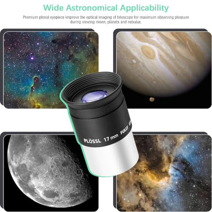 Alstar Telescope Eyepiece 17mm Plossl Telescopes Lens 50° Wide FOV 1.25" - size: 17MM