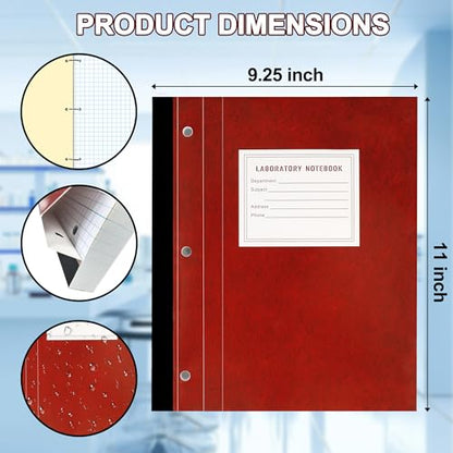 Yeplan Laboratory Notebooks, Research Lab Notebook Carbon Copies with 100 Sets of Pages, Quadrille Ruled, 11" x 9.25", Ideal for Science, Research, Lab Notes, Experiments, Chemists & Students