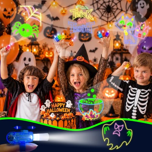 24 Pcs Halloween Party Favors LED Finger Lights Toys for Kids Ages 3-12 - style: Halloween