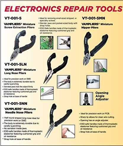 VAMPLIERS 4-PC 5" Precision Mini Pliers Set, ESD Safe, Made in Japan - style: 4-Piece 5" Precision Pliers Set