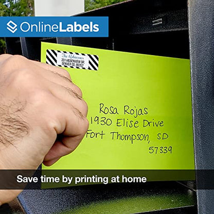 OnlineLabels 1.75" x 0.5" Rectangle Labels - White Matte - 5,000 Sheets - size: 5000 Sheet Pack