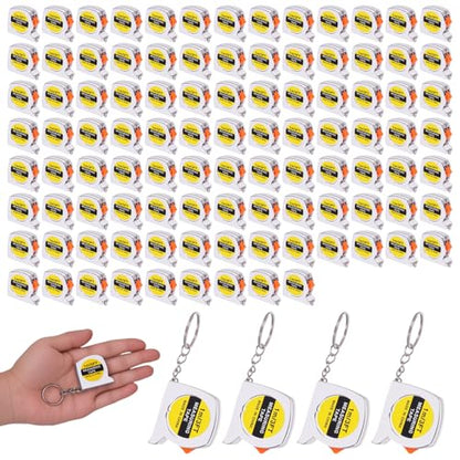 100 Pcs Mini Tape Measure Keychains, Retractable Measuring Tapes