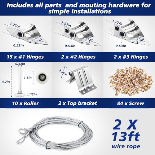Lounsweer 117 Pcs Garage Door Roller Hardware Kit Nylon Quiet, White - color: White