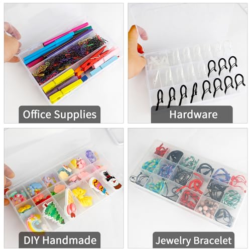 OALCQ 24 Grids 36 Grids 2 Pcs Bead Organizer Box Tackle Box Organizers and Storage Rock Collection Storage Boxes - size: 24 and 36 grids 2 pcs