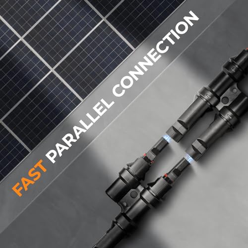 Solar Panel Connector 2 to 1 Solar Y Branch Solar Panel Splitter 2 Way 1000V FMM+MFF Y Branch Solar Panel Parallel Connectors for Parallel Connection Between Solar Panels (1 Pair 2 to 1) - color: 2 to 1 (1 Pairs), size: T Branch