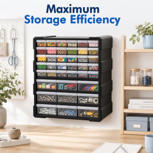 Drawer Organizer Craft Organizers and Storage with Dividers Labels Thicker - size: 39 Drawer