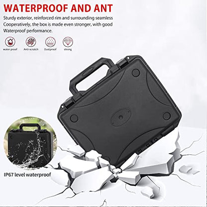 TORIBIO Hard Carrying Case with Foam, Shockproof Storage Box 12"x9.3"x4" - size: 12" x 9.3" x 4"