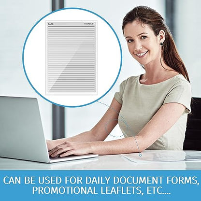 100Pcs Self Adhesive Display Pockets - 8.5 x 11 Inch Paper Sleeves for Wall and Door Communication, Clear Adhesive Sheet Protectors for Office, School, Box Posting Signs